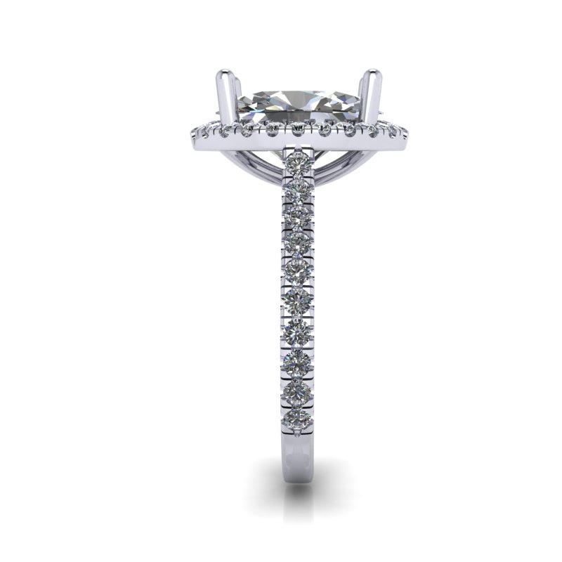 diamond engagement ring CAD with diamond band