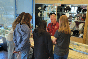 diamond education, watch repair and gold and silver lessons to local Girl Scout Trip